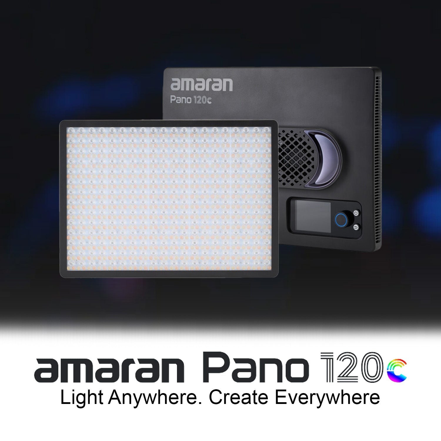 amaran Pano 120c 120W RGBWW Full Color Panel Charcoal Light Creator Kit Bundle