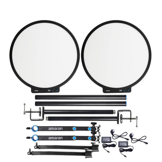 Amaran Verge Max Lighting Kit Bundle - Charcoal and 2 Black Stand Adapter Bundle