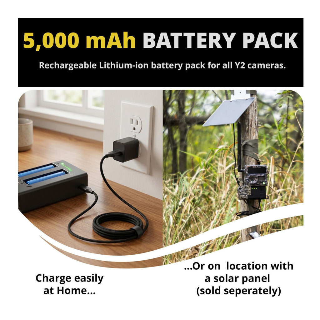Yellowstone Y2 4G LTE Trail Camera Bundle with 5,000 mAh Battery Pack, Card Reader, and Accessories