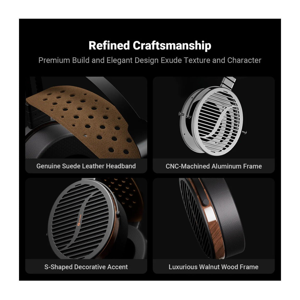 Fosi Audio i5 Open-Back Planar Magnetic Headphones with Suede Leather Headband