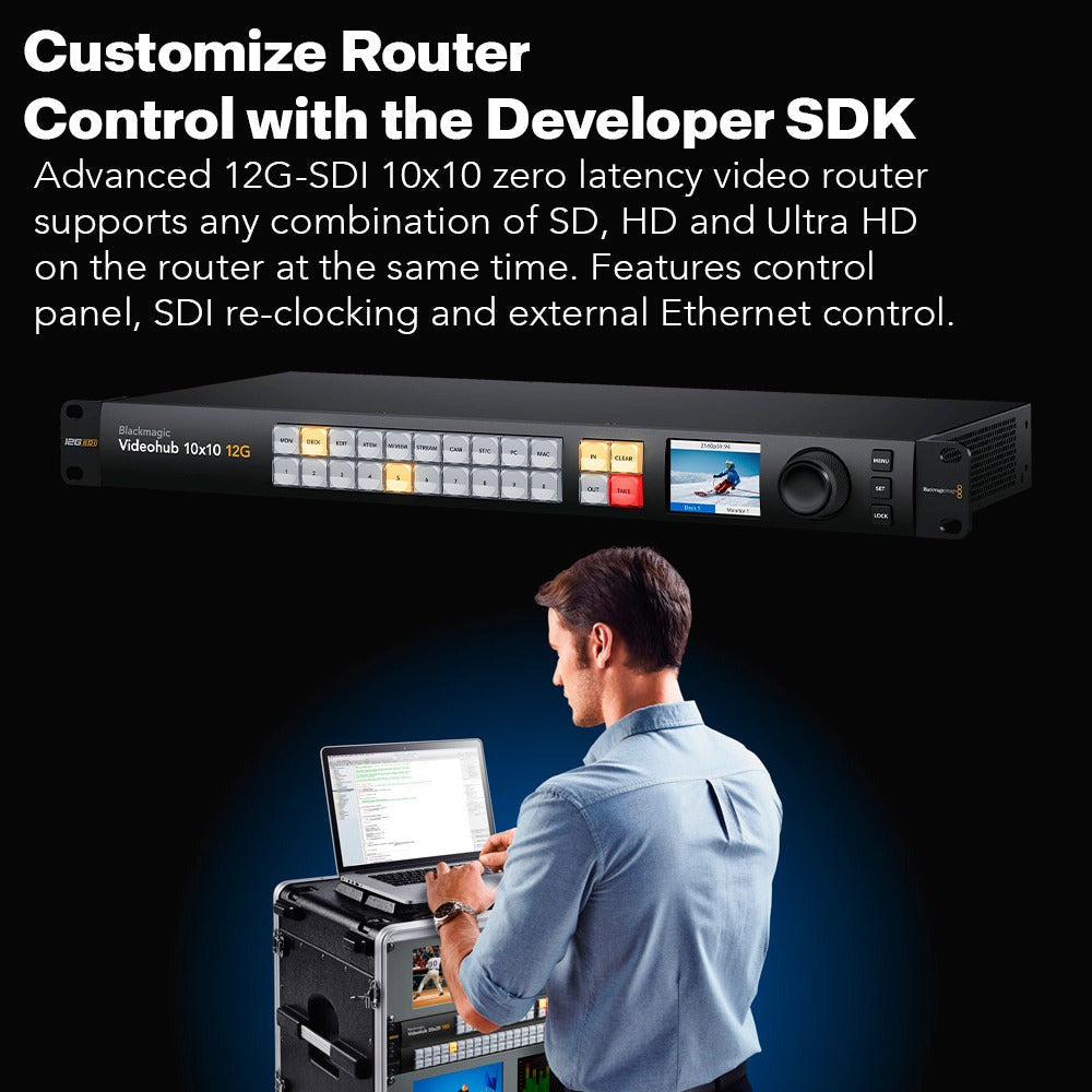 Blackmagic Design Videohub 10x10 12G Zero-Latency Video Router