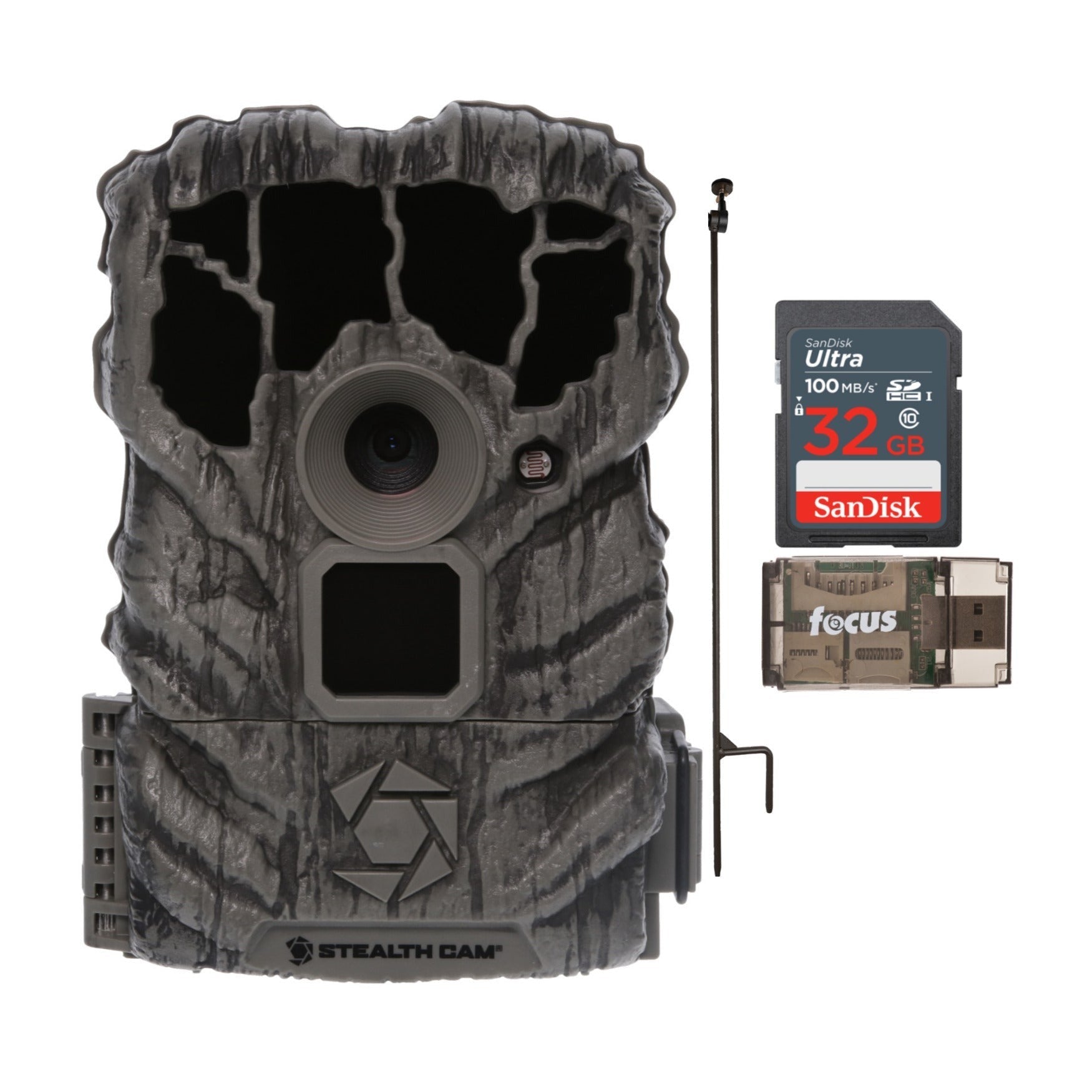 Stealth Cam Browtine 14MP Trail Camera Ground Post Starter Bundle