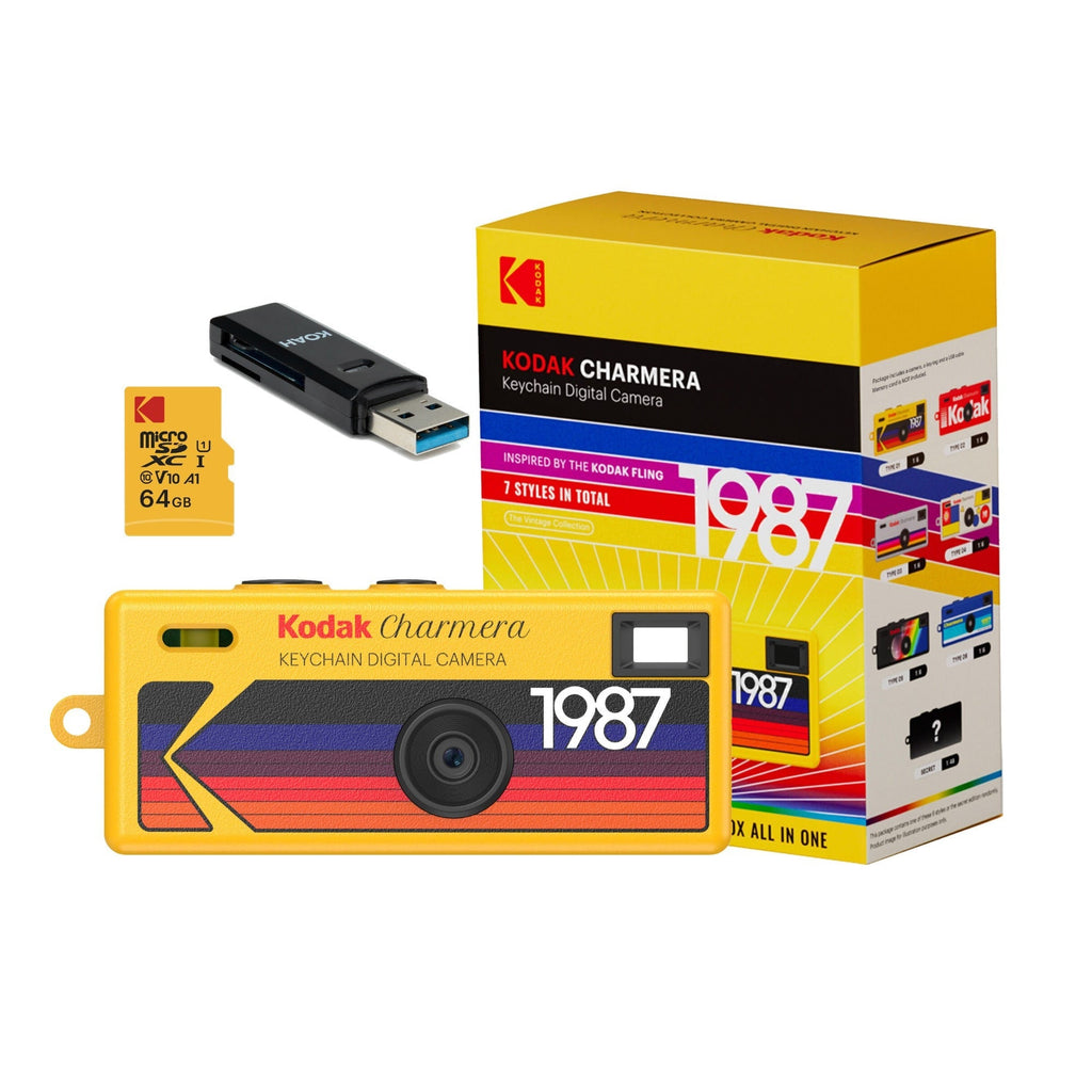 Kodak Charmera Key Chain Camera (Blind Box) w/ 64GB Memory Card and Card Reader