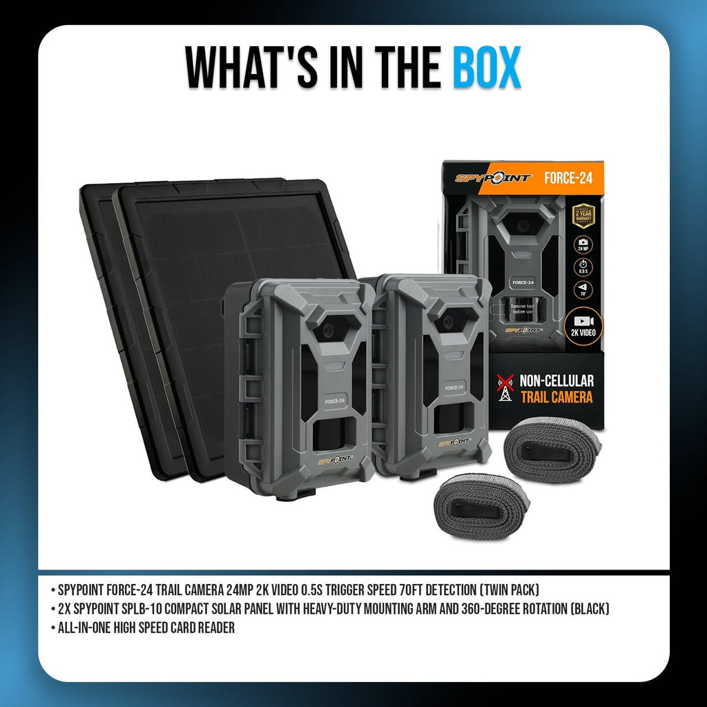 Spypoint Force-24MP Non-Cellular Trail Camera with Accessories (Twin Pack)