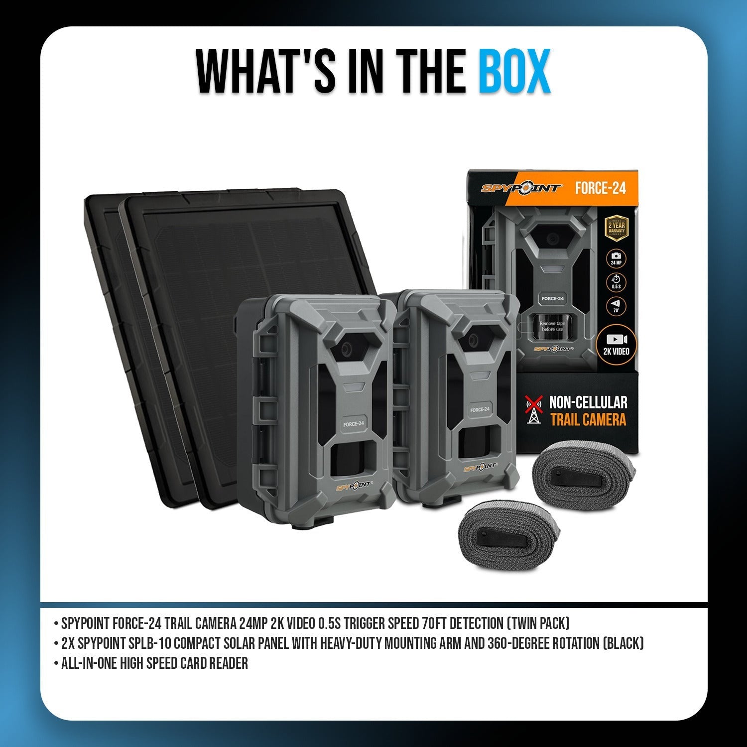 Spypoint Force-24MP Non-Cellular Trail Camera with Accessories (Twin Pack)