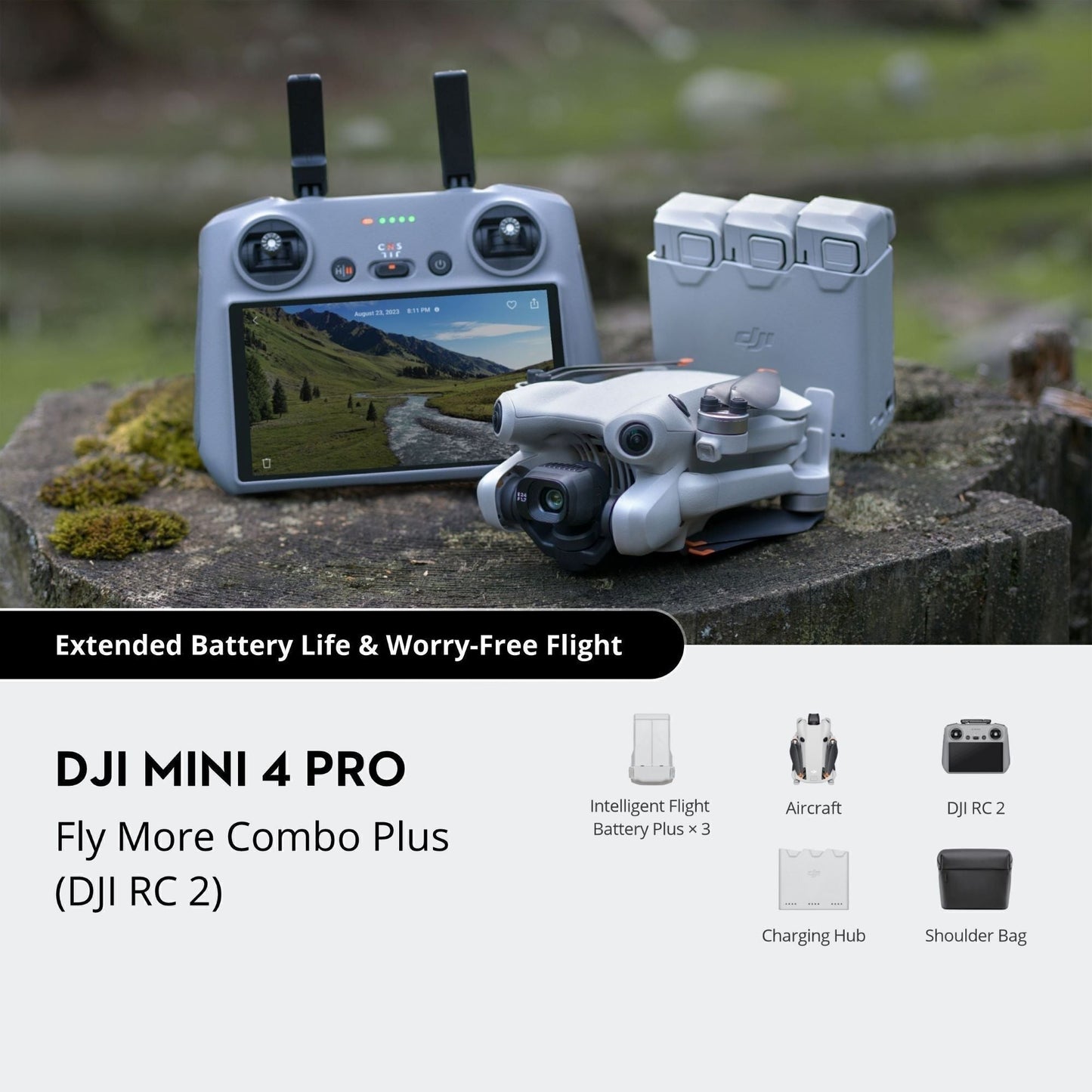 DJI Mini 4 Pro Fly More Combo Plus (DJI RC 2) (GL) with Storage Case and 128GB Memory Card