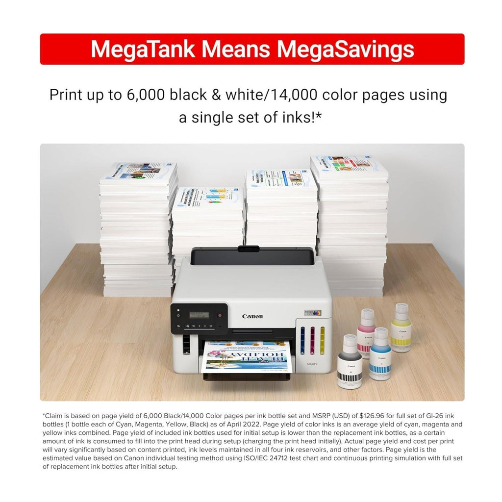 Canon MegaTank GX5120 Wi-Fi Inkjet Color Printer with Auto Duplex Printing White