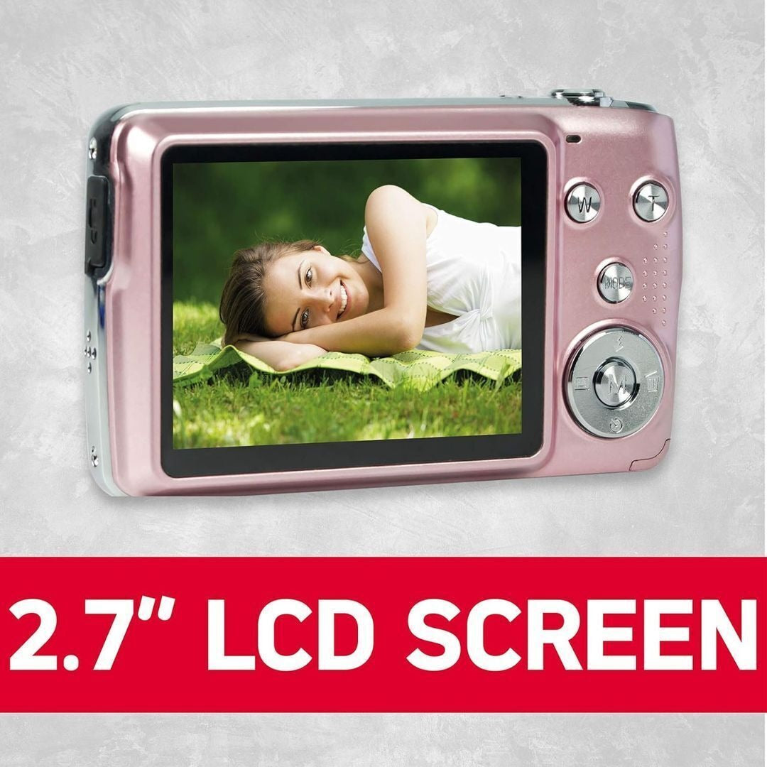 AGFAPhoto DC8200 18MP Compact Digital Camera with 8x Optical Zoom and 32GB Memory (Pink)