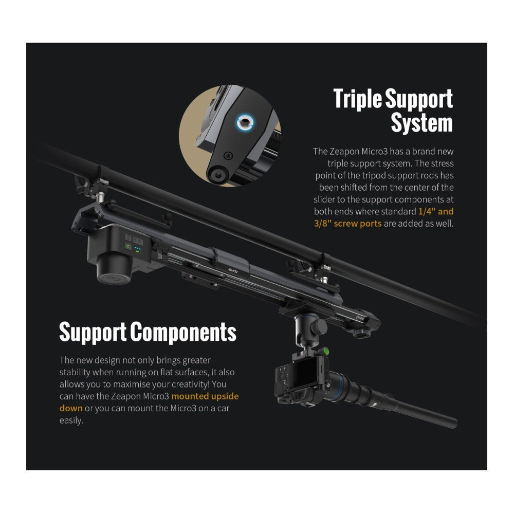 Zeapon Micro3 E1000 Double Distance Slider with Motor and PONS Pan Kit (24.4in)