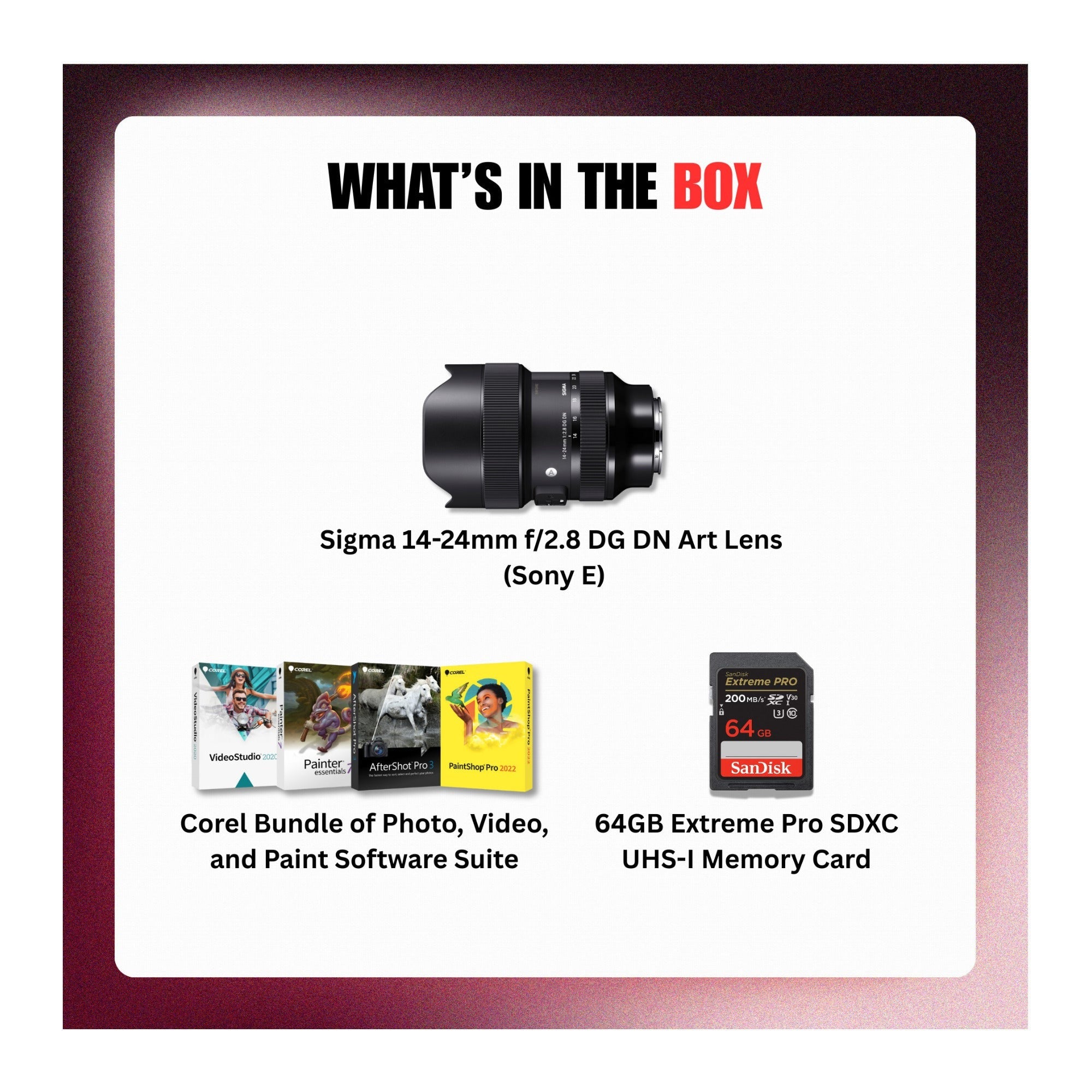 Sigma 14-24mm f/2.8 DG DN Art Full-Frame Lens (Sony E Mount) Bundle