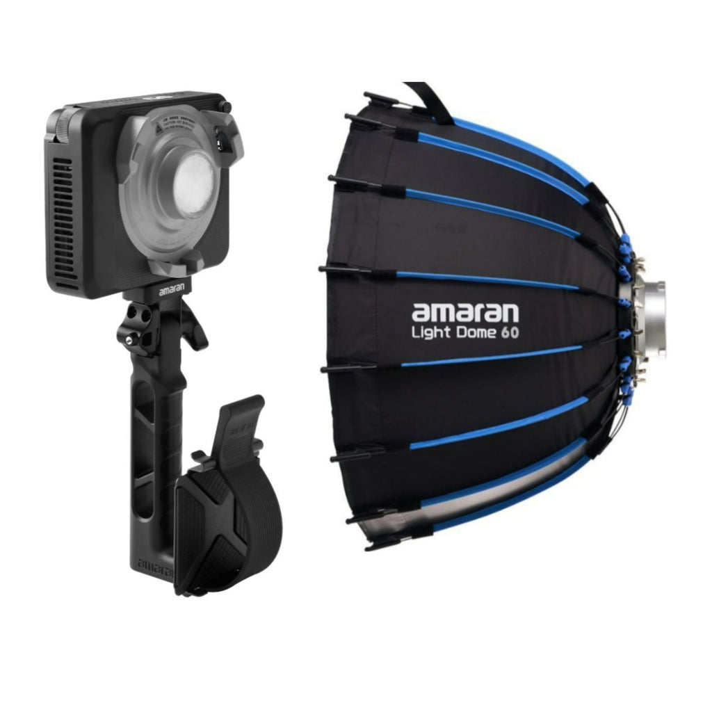 Amaran Ray 120c RGB LED Video Light (US) with Light Dome 60 2ft Circular Bowens Mount Softbox