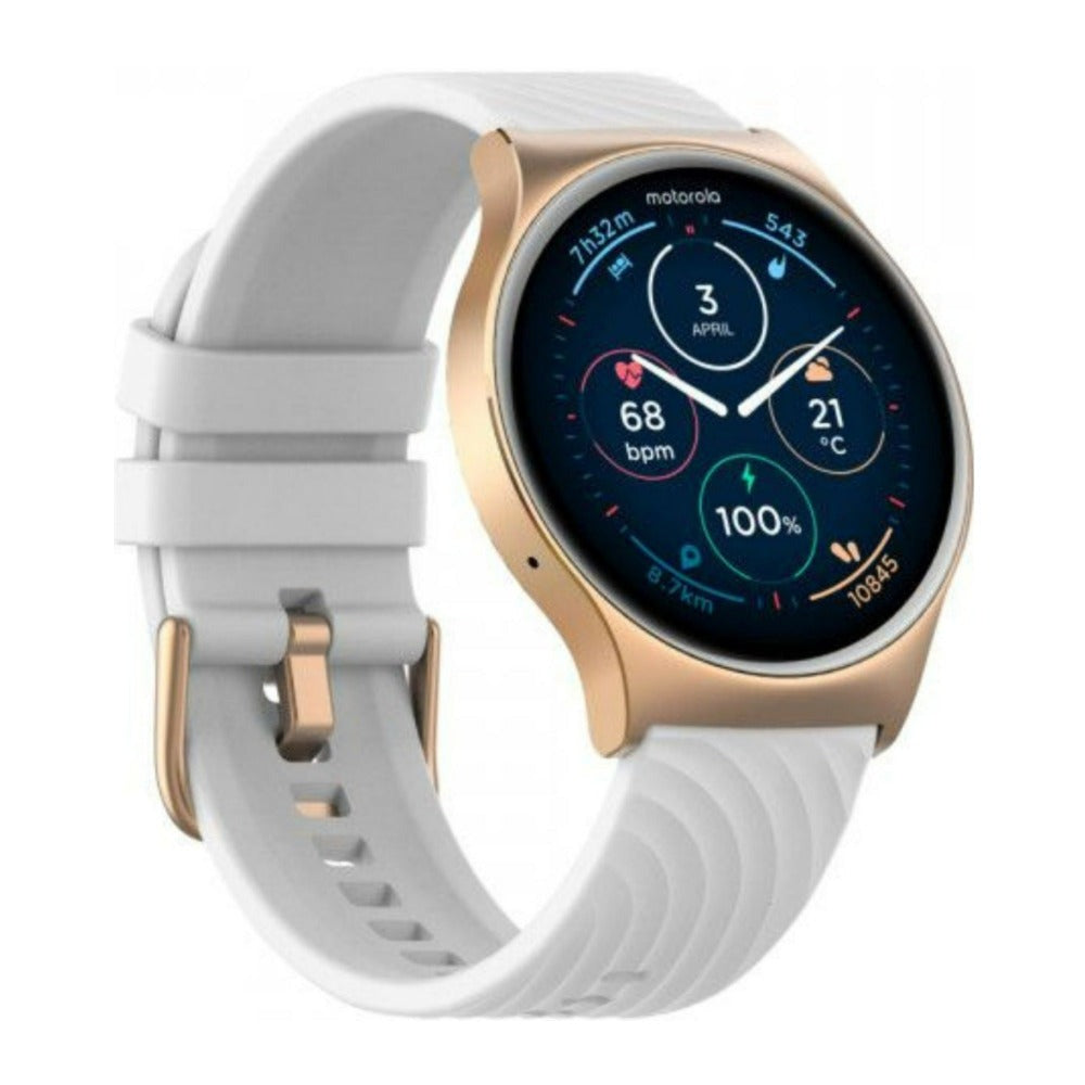 Motorola Moto 120 Bluetooth Smartwatch with AMOLED Display and Google Fit Integration (Rose Gold)