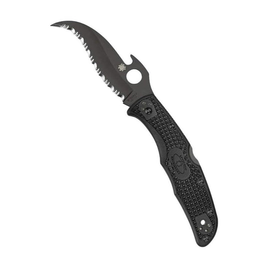 Spyderco Matriarch 2 Folding Knife with Emerson Opener and VG-10 Black Steel Blade (SpyderEdge)