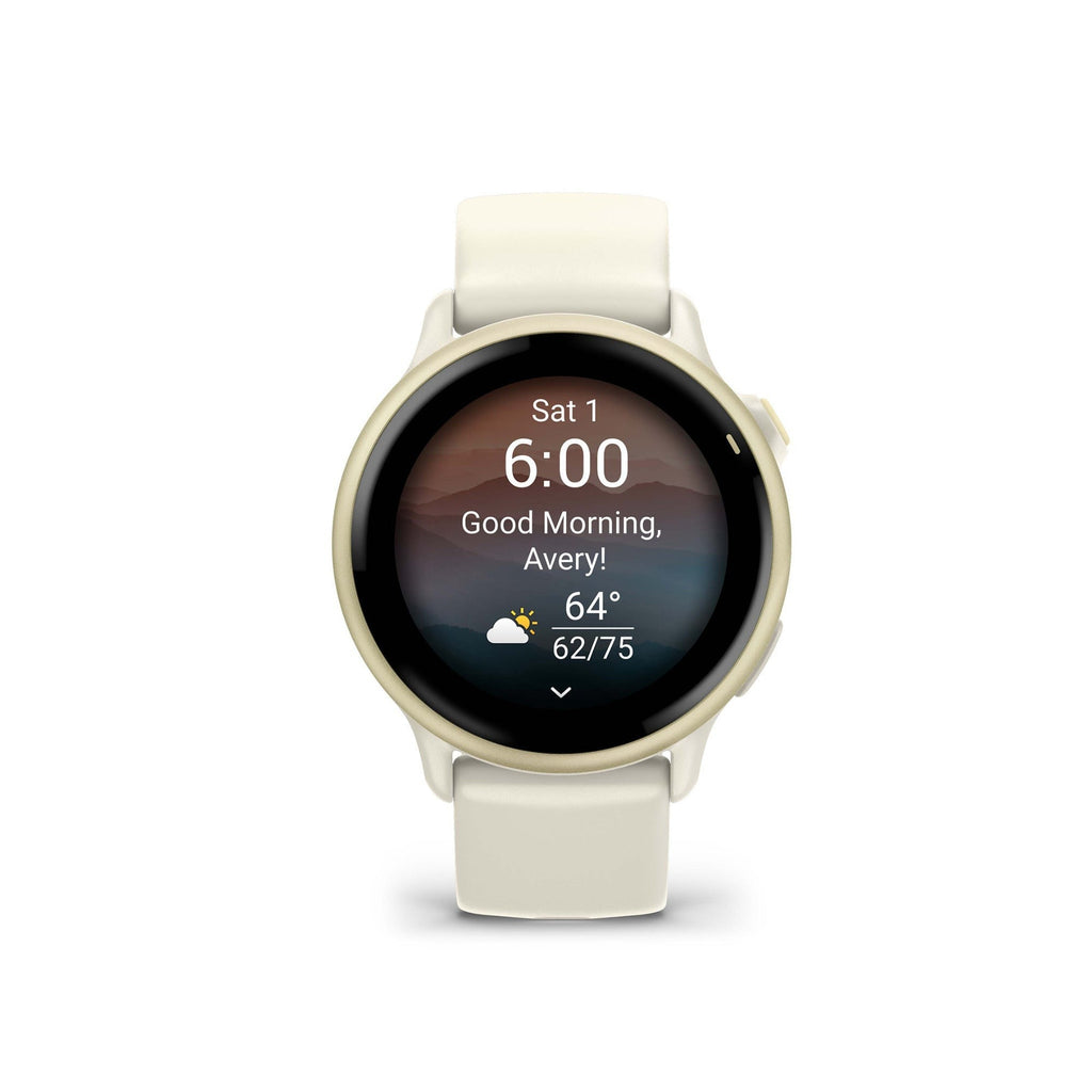Garmin vivoactive 6 GPS Smartwatch (Lunar Gold/Bone) with Earbuds Bundle