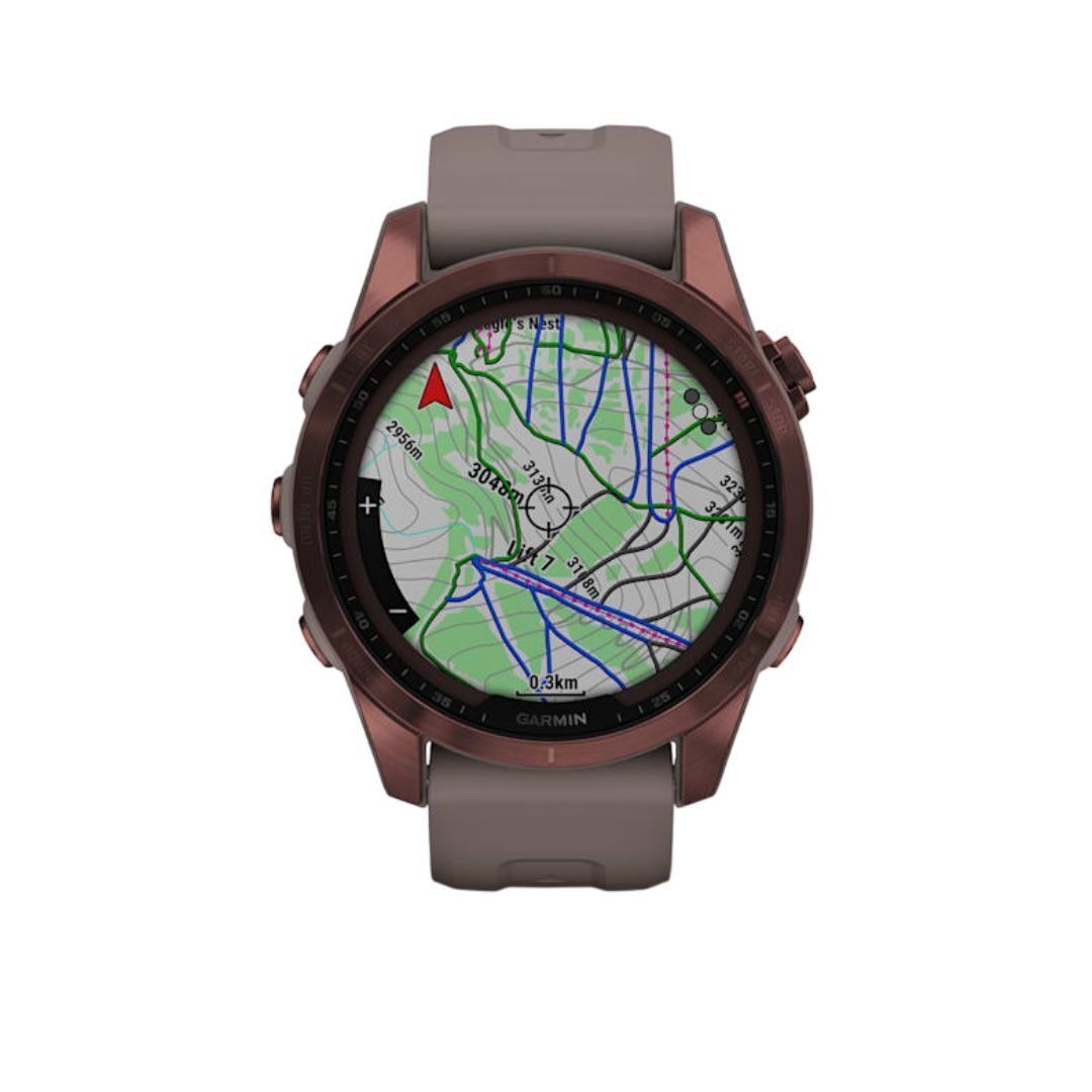 Garmin fenix 7S Sapphire Solar, Dark Bronze Ti w/Shale Gray Band