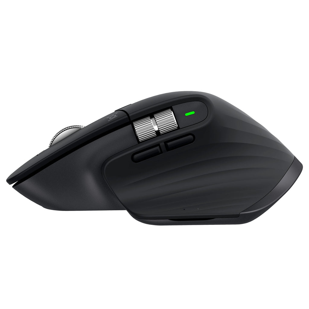Logitech MX Master 3S Mouse (Black) Bundle with MX Palm Rest and 4-Port USB Hub