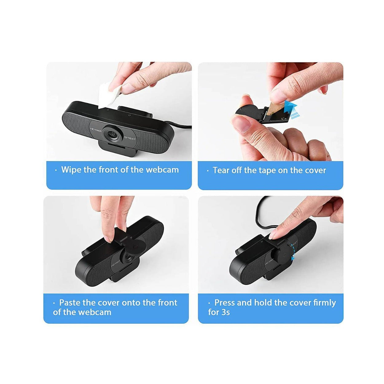EMEET SmartCam C960 1080P Webcam with Table Tripod Bundle (Black)