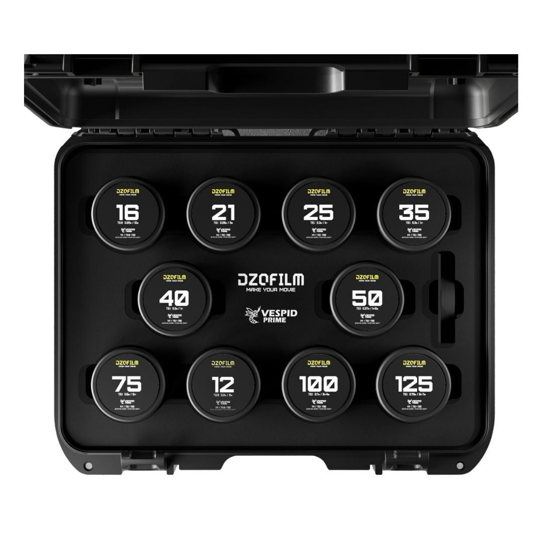 DZOFilm VESPID Prime Cine 10-Lens Kit with 270 Degrees Focus Rotation (ARRI PL and Canon EF Mounts)