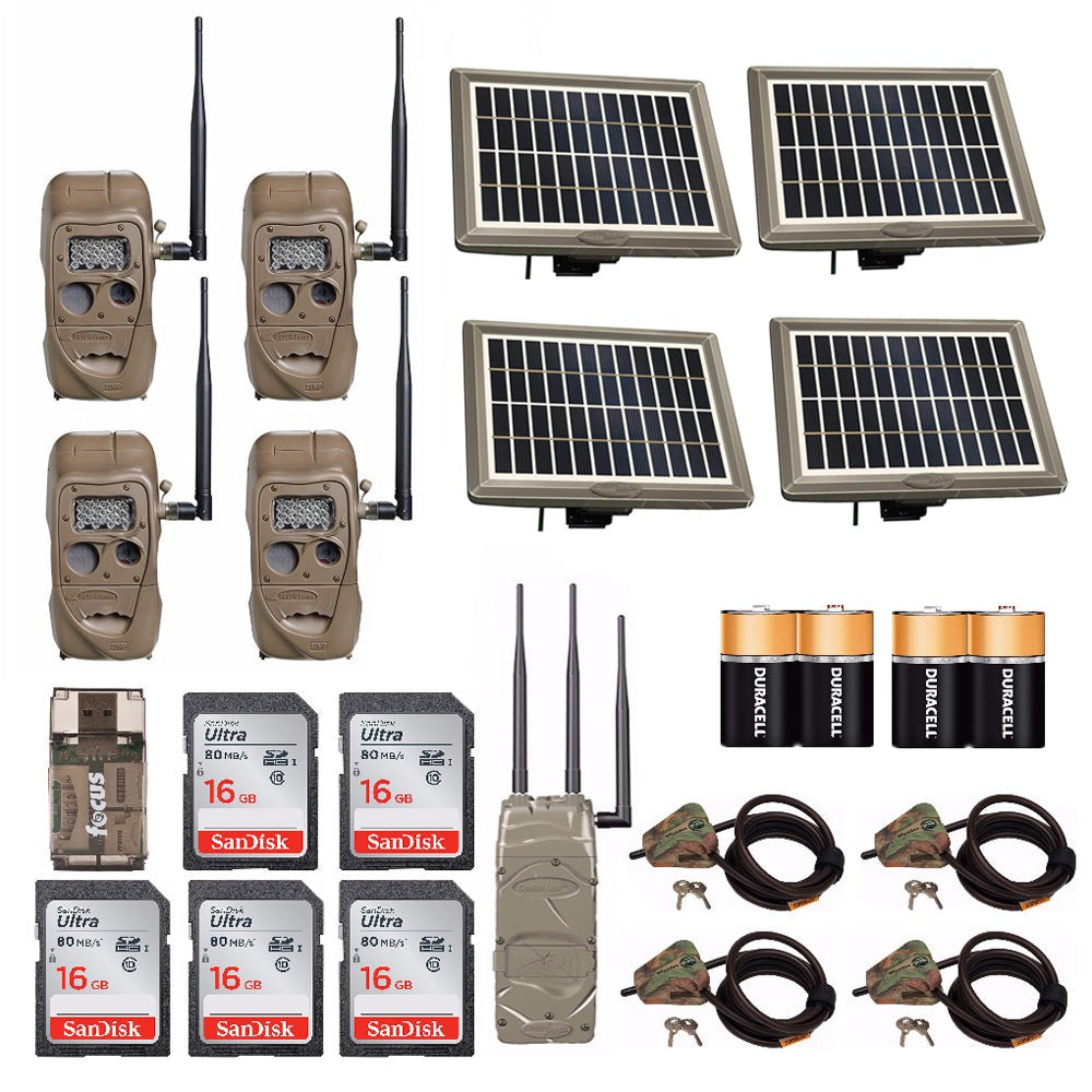 Cuddeback CuddeLink IR Trail Camera (4-Pack) with Solar and Verizon Home Kit