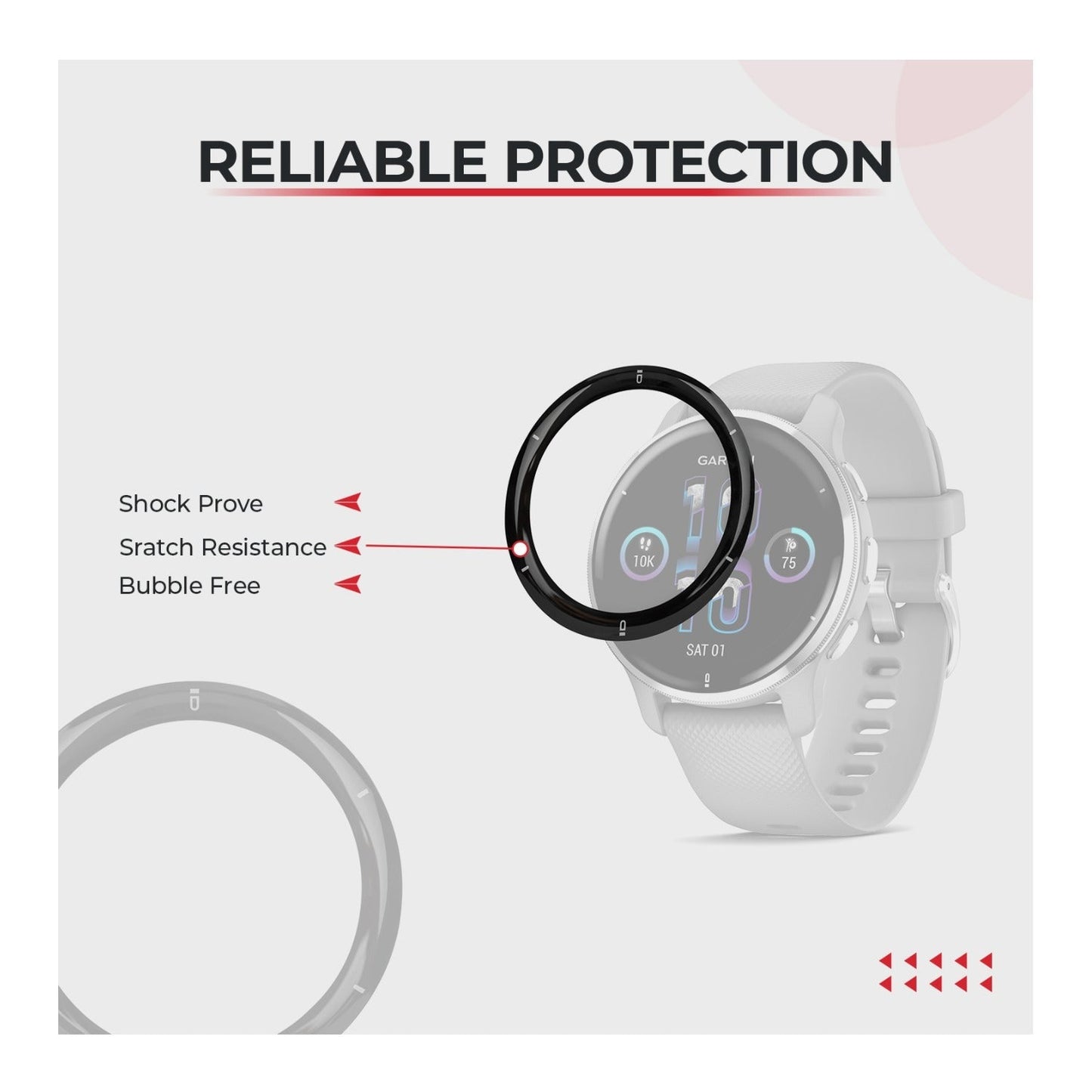 Focus 9H Tempered Glass Screen Protector Film for Garmin Venu 2 Plus (3-Pack)