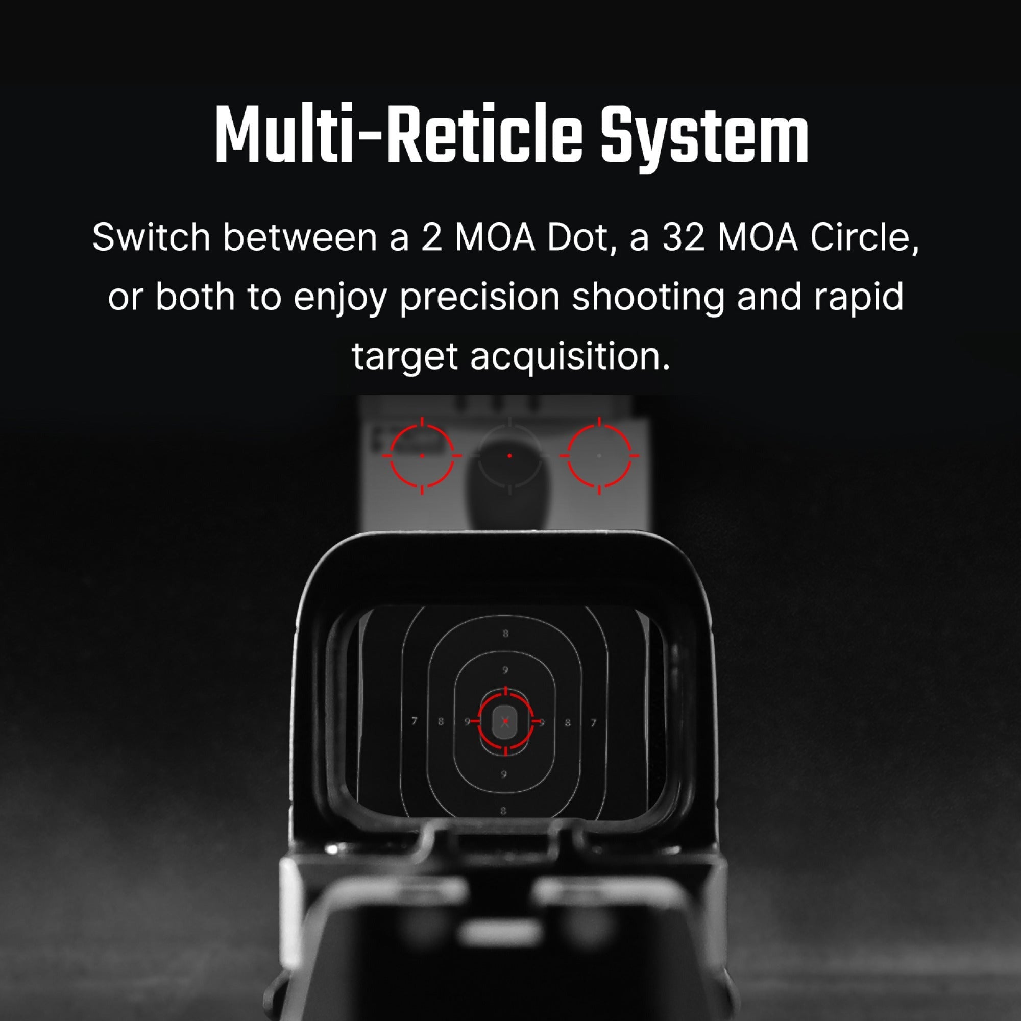 Osight SE 2 MOA Red Dot and 32 MOA Circle Sight with Parallax-free Performance