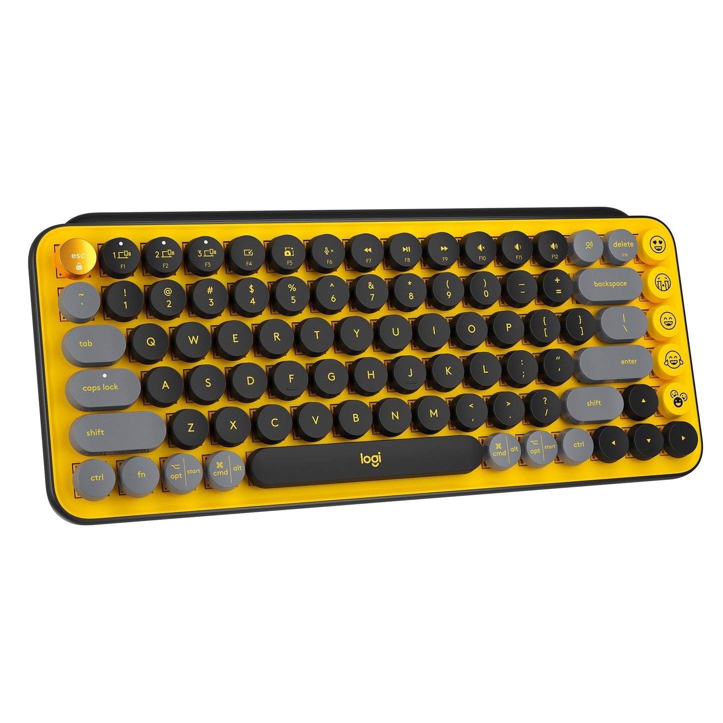Logitech POP Keys Wireless Mechanical Keyboard with Emoji Keys - Blast Yellow w/Desk Mat
