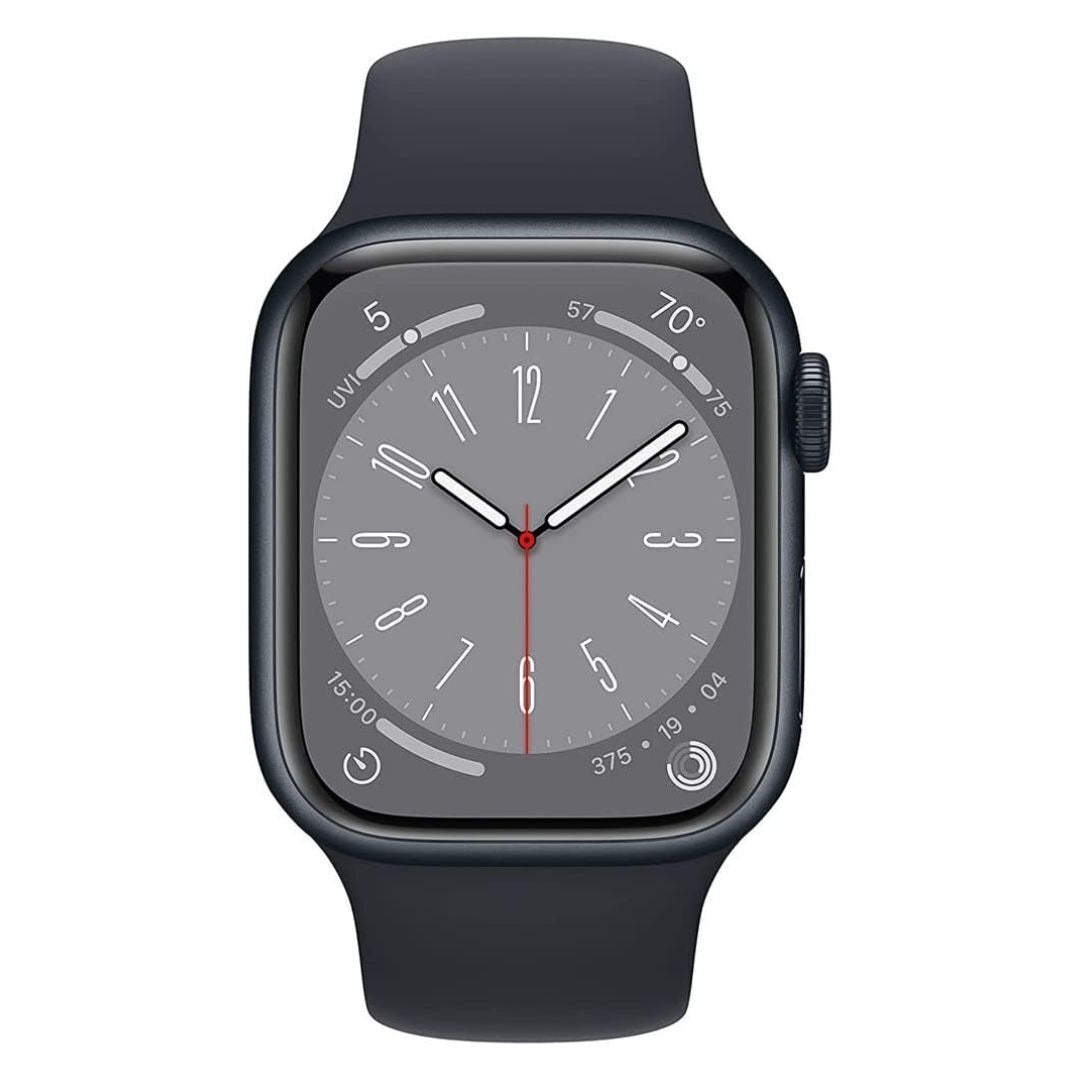Apple Watch Series 8, 45mm GPS, Aluminum Case with Sport Band (Midnight) (Certified Refurbished)