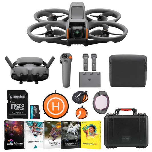 DJI Avata 2 Fly More Combo (Three Batteries) Bundle with Drone Accessories and Software Suite