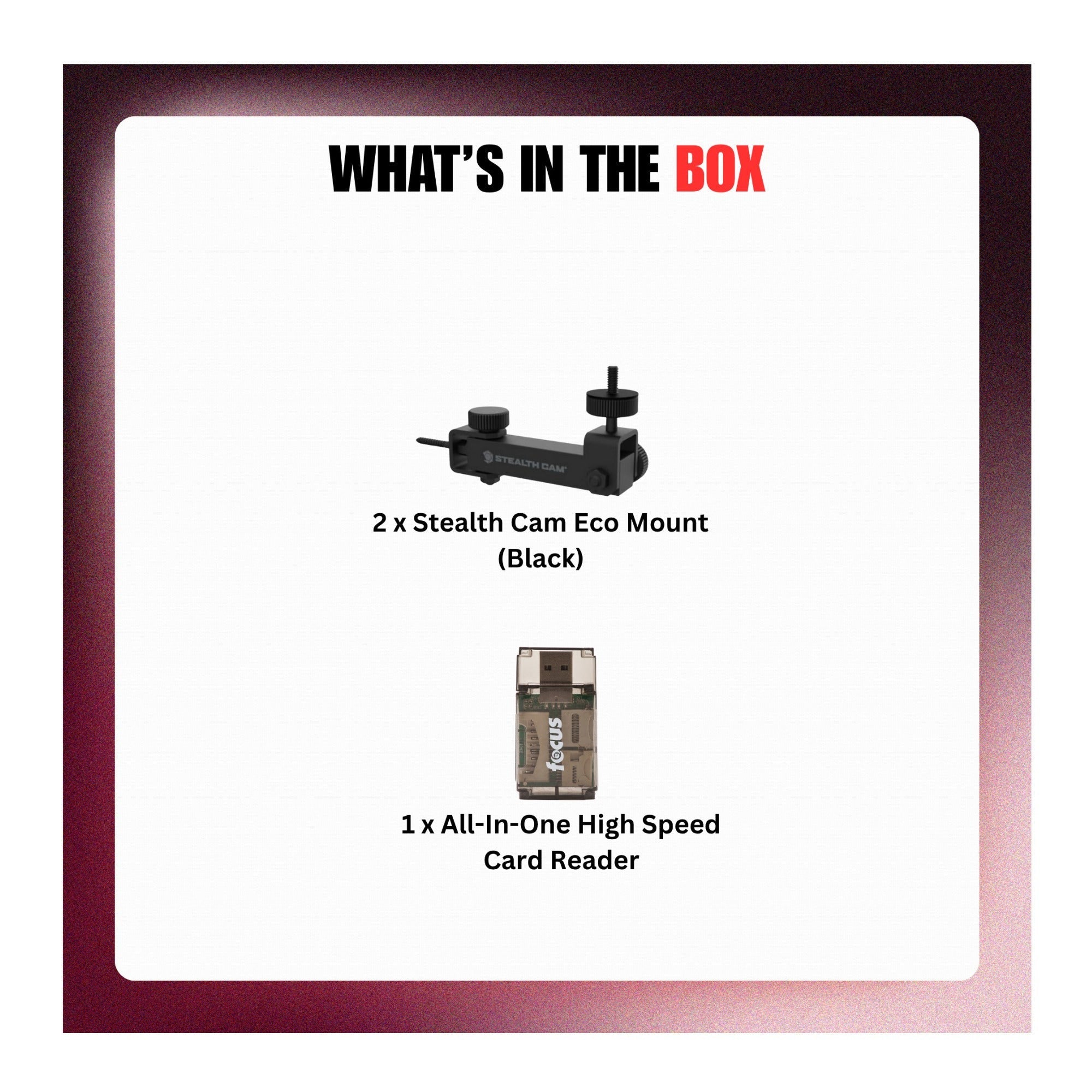 Stealth Cam Eco Mount with Rugged Steel Tube (Black) and Card Reader Bundle