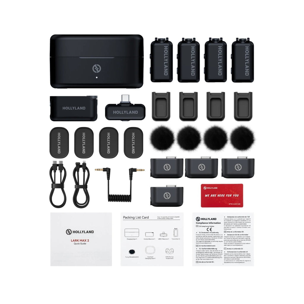 Hollyland LARK MAX 2 Combo 4-Person Wireless Microphone System (Space Gray)
