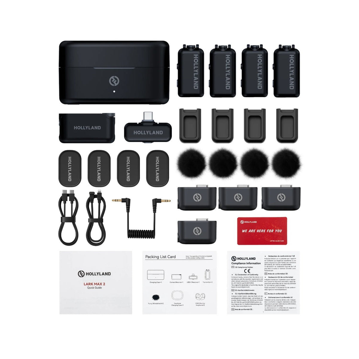 Hollyland LARK MAX 2 Combo 4-Person Wireless Microphone System (Space Gray)