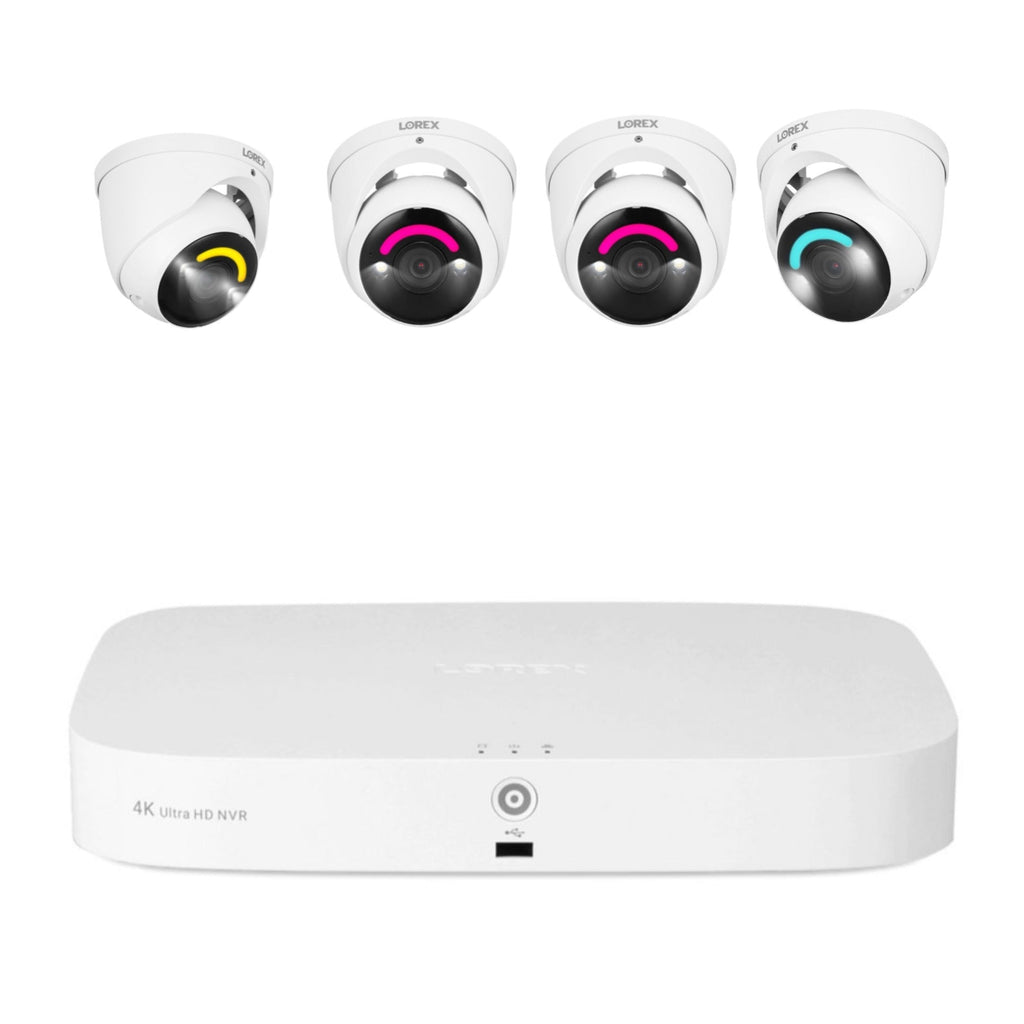 Lorex Fusion 4K 2TB NVR Recorder Bundle with H30 Smart Security Camera (4 Pack)