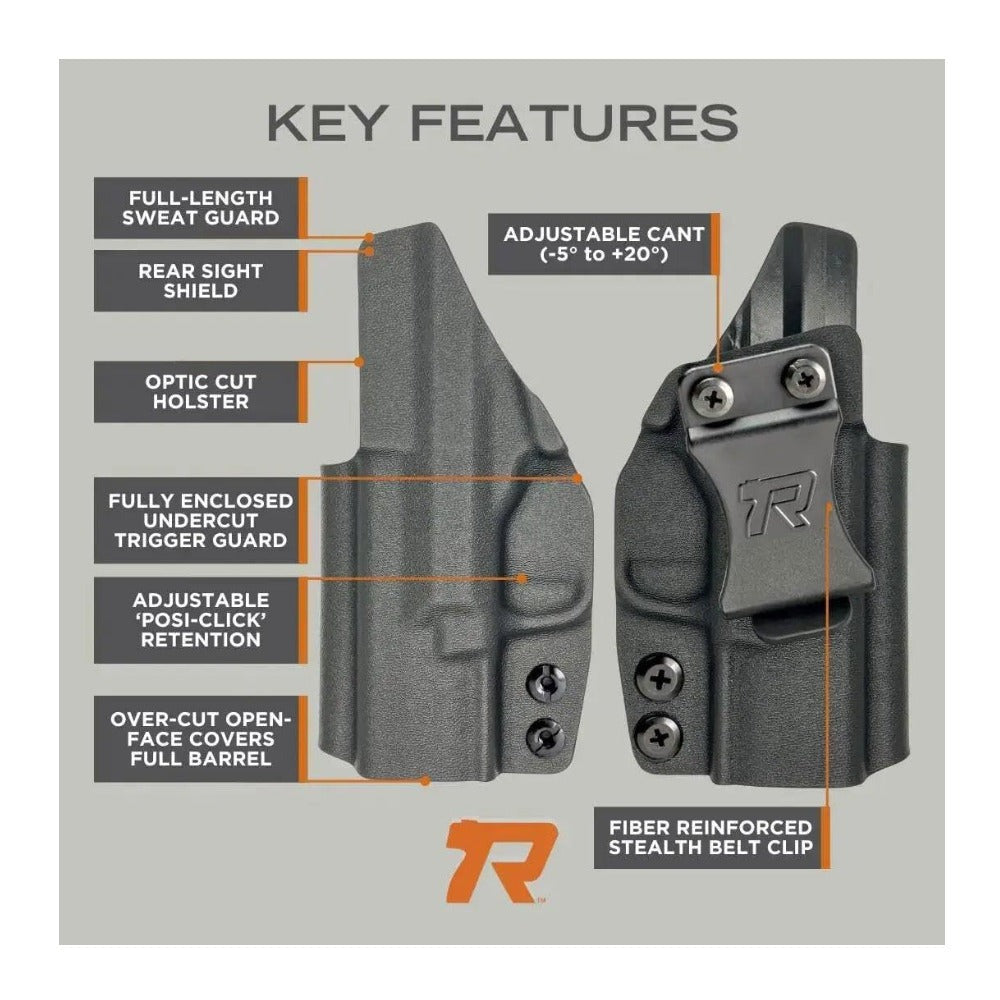 Rounded Holster Fits: Glock 19 19X 23 32 45 (G1-5) Holster Carbon Fiber