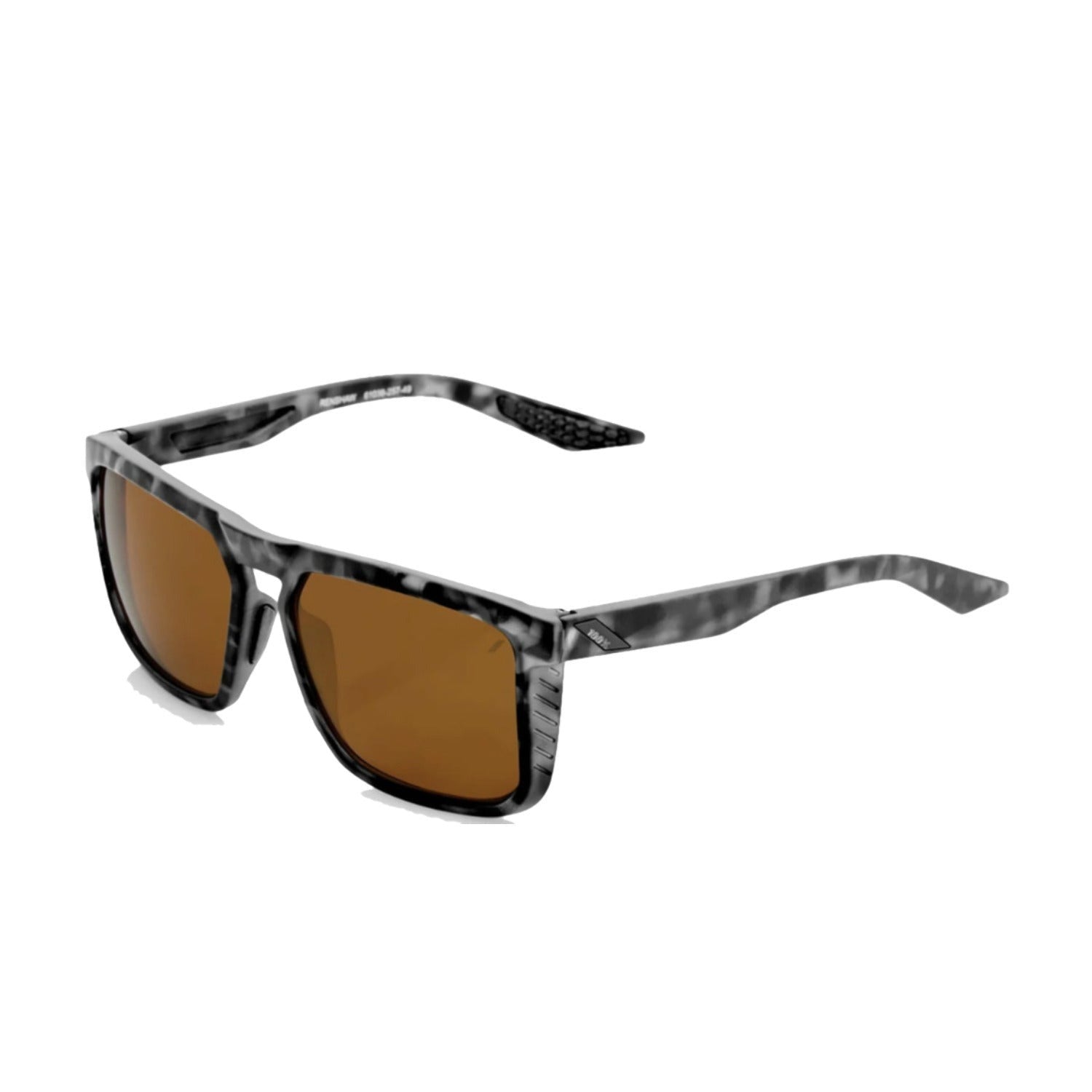 100% Renshaw Sunglasses Matte Black Havana Bronze Lens