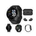 Garmin Venu 4 45mm AMOLED (Slate/Black) GPS Smartwatch with Earbuds Bundle