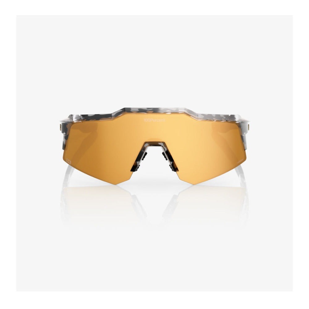 100 Percent SPEEDCRAFT XS Money Mike 3 Polished Black Tortoise with HiPER 24K Gold Mirror Lens