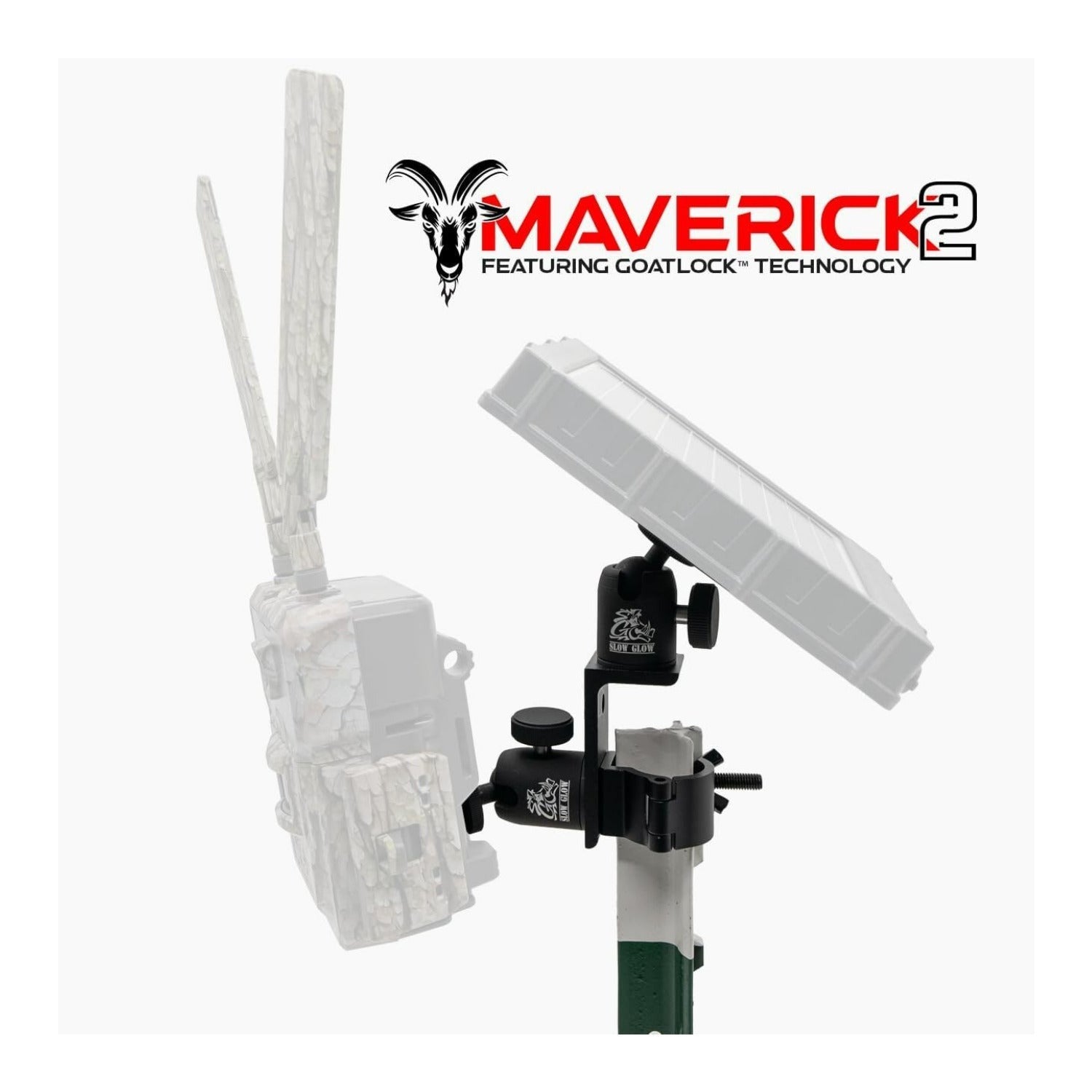 Slow Glow Maverick 2 Double Ballhead T-Post Mount with Card Reader Bundle