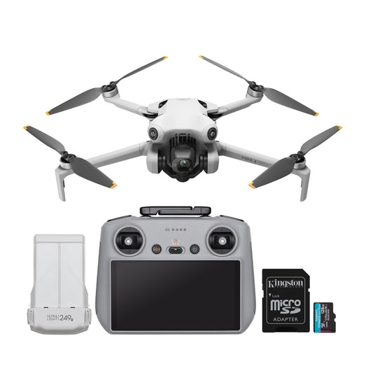 DJI Mini 4 Pro (DJI RC 2 Controller) Drone with 128GB SD Card - Lightweight with 4K HDR Video