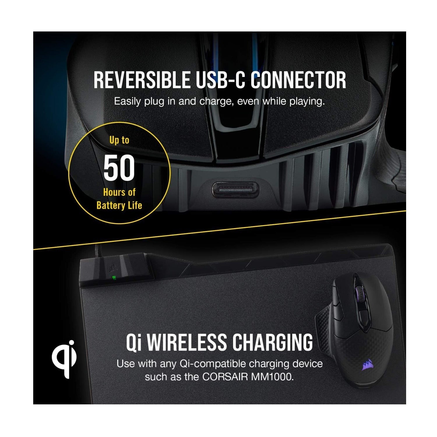 Corsair Dark CORE RGB PRO SE Wireless FPS/MOBA Gaming Mouse (Black)