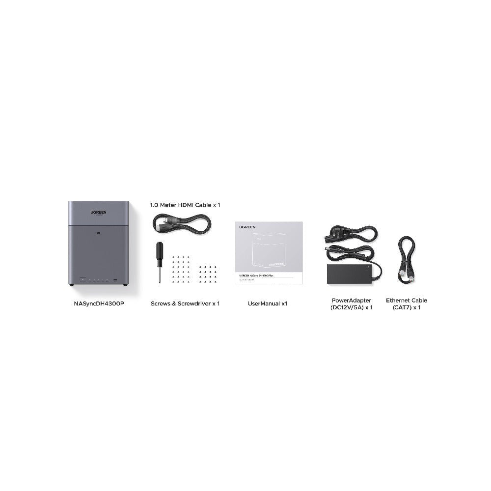 UGREEN DH4300 Plus 4-Bay NAS Enclosure with 2.5GbE, RAID Support and HDMI