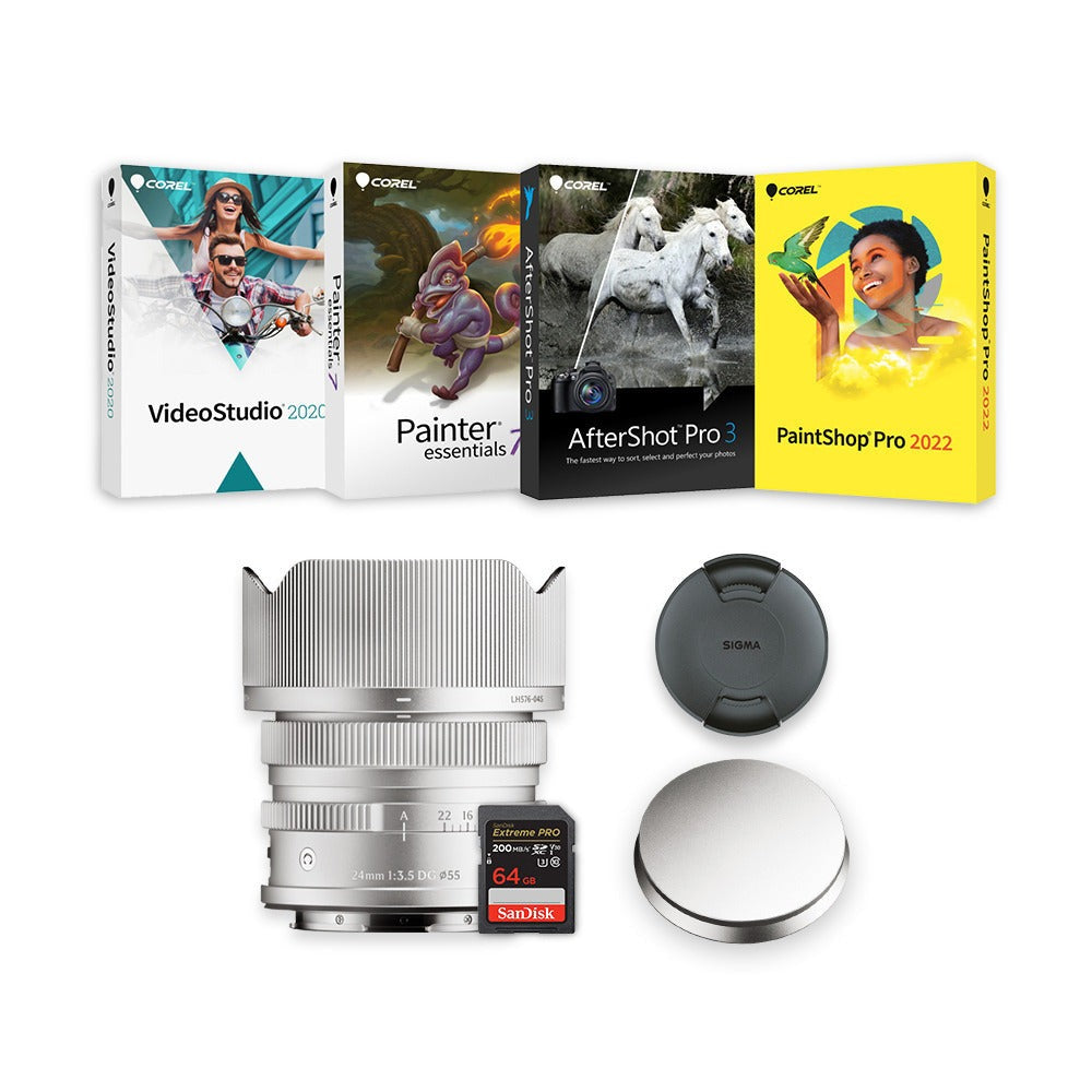 Sigma 24mm F3.5 DG Full-Frame Contemporary Lens (Silver, L Mount) Bundle