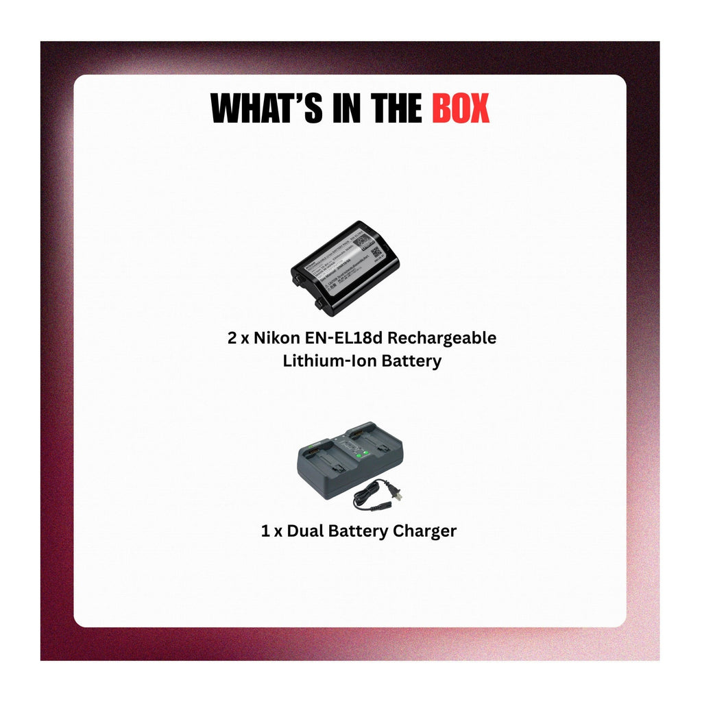 Nikon EN-EL18d Rechargeable Lithium-Ion Battery (2-Pack) with Charger Bundle