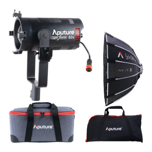 Aputure LS 60X Bi-Color Focusing LED with Light Dome Mini III Softbox Bundle