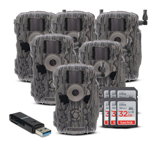 Stealth Cam Fusion X-Pro 36MP 720P Cellular Dual Sim Trail Camera 6-Pack Bundle