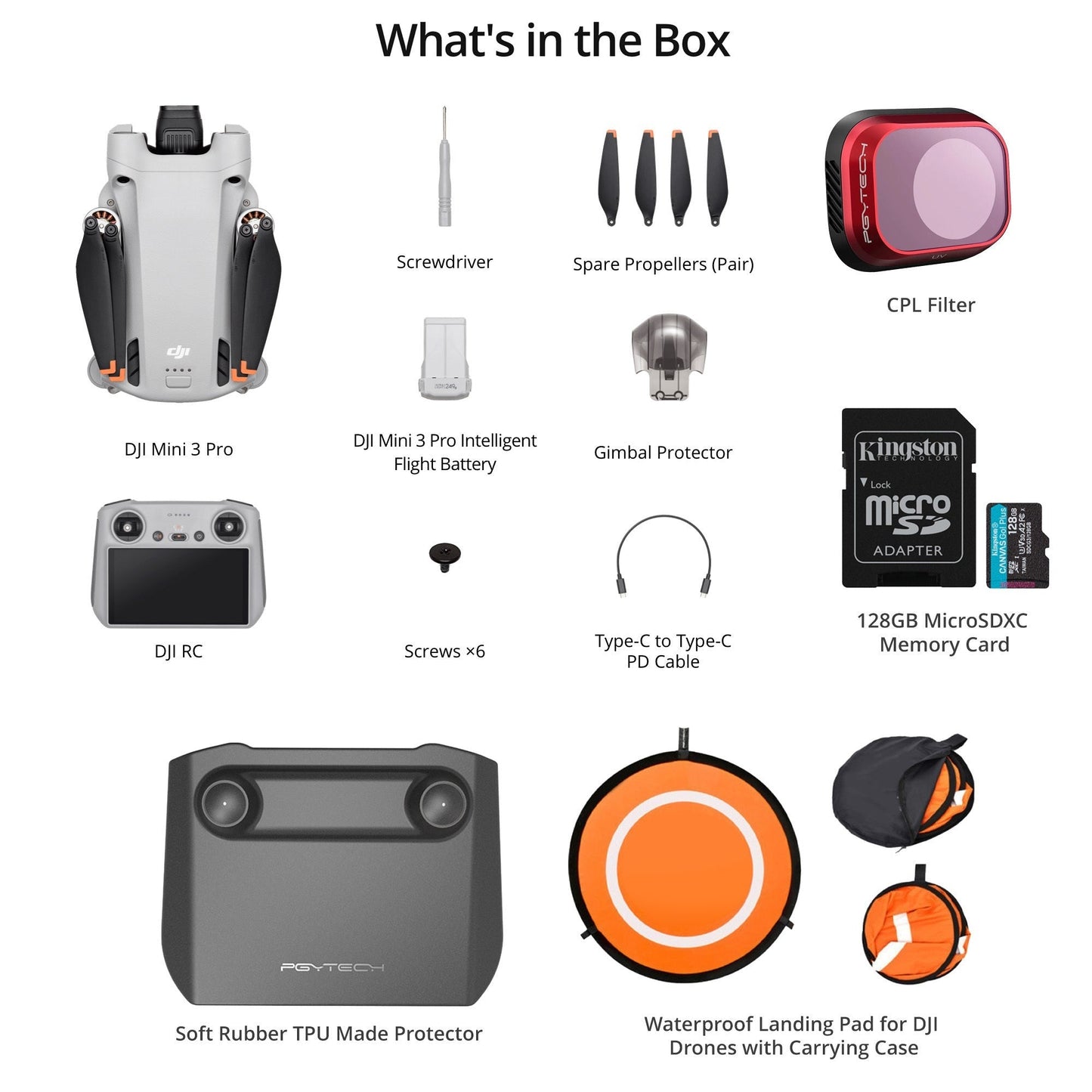 DJI Mini 3 Pro 1/1.3-Inch Sensor Foldable Drone with RC-N1 Remote with Drone Accessories