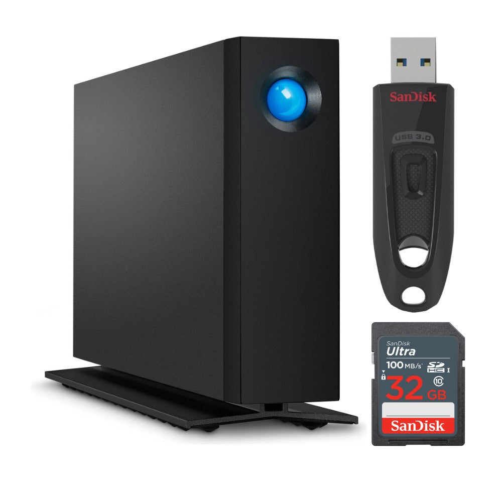 LaCie d2 Professional 8TB USB 3.1 Type-C External Desktop Hard Drive Bundle