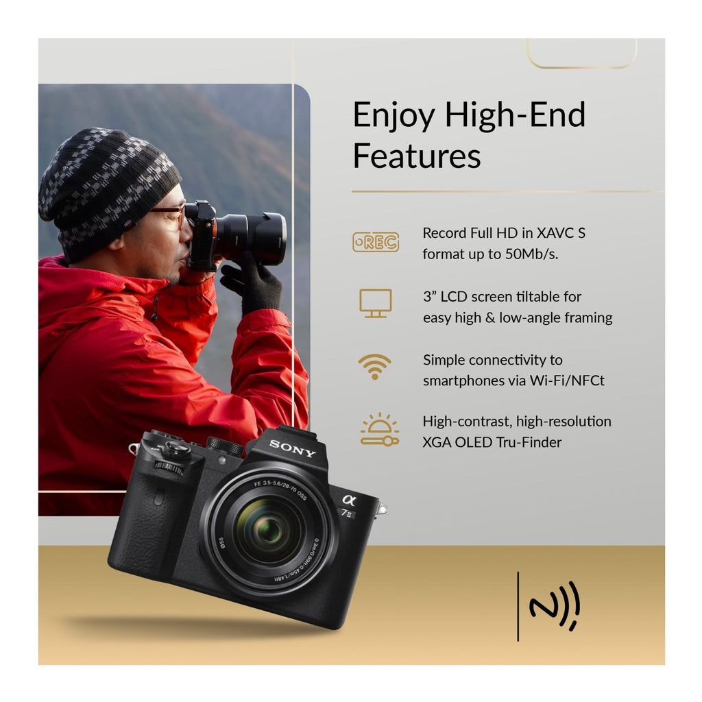 Sony Alpha a7II Mirrorless Digital Camera with 28-70mm Lens and Tripod Bundle