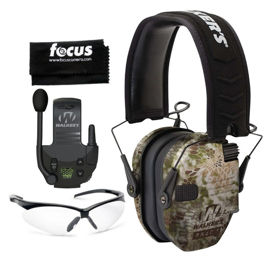 Walkers Razor Slim Electronic Ear Muffs (Kryptek Camo) Bundle