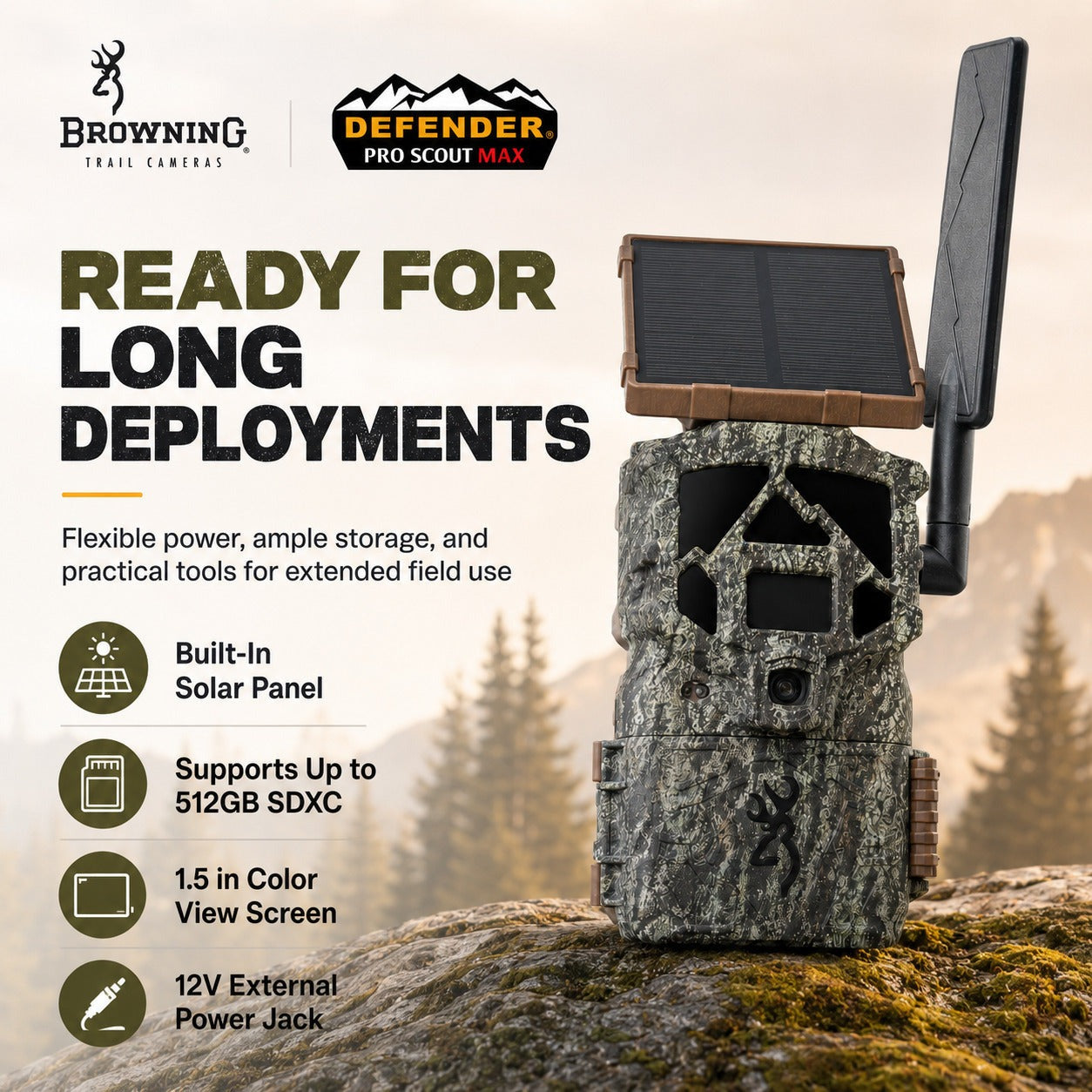 Browning Trail Camera Defender Wireless Pro Scout Max HD Solar (6-Pack) Bundle