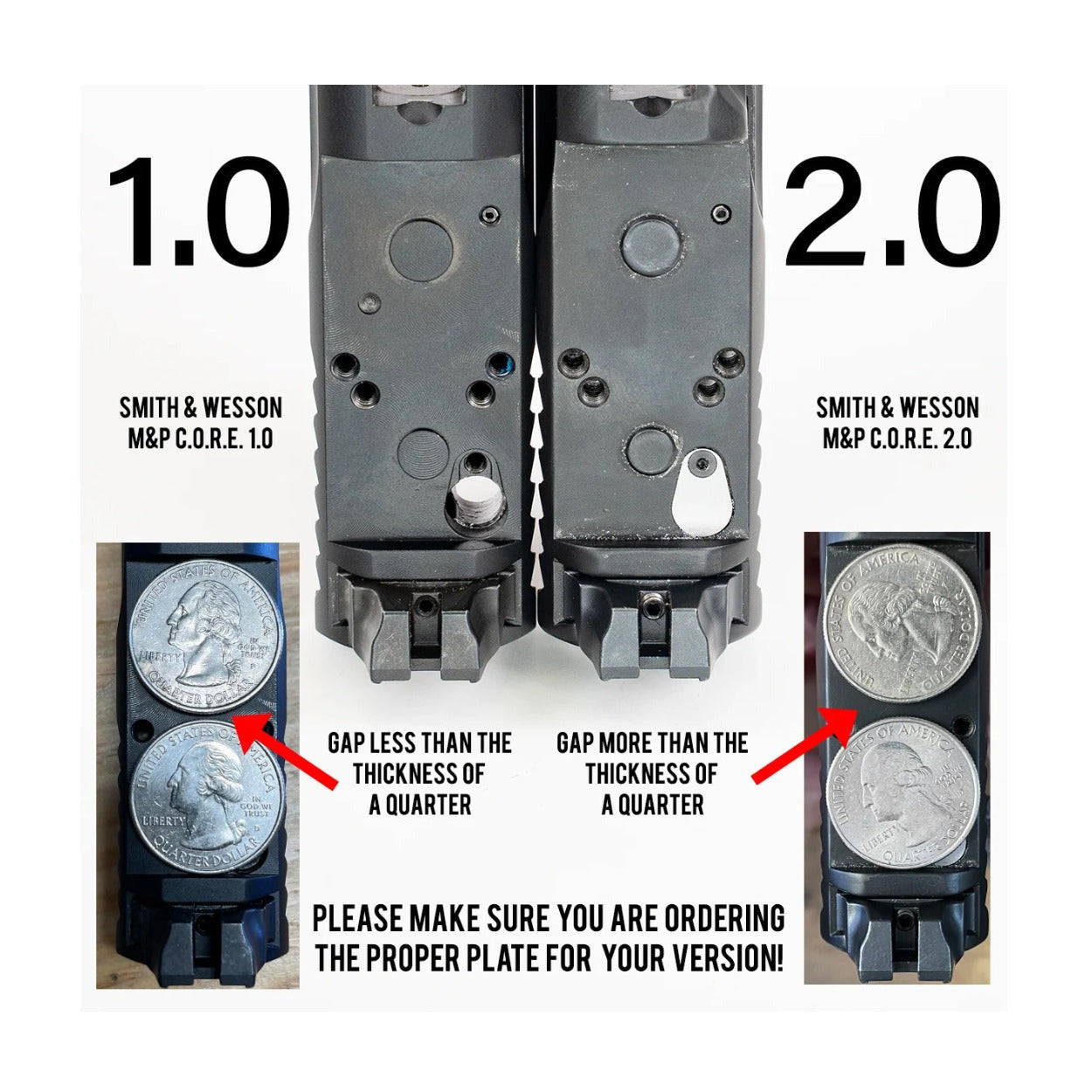 C&H Precision Optics Adapter Plate for S&W M&P 2.0 C.O.R.E, Trijicon and Holosun
